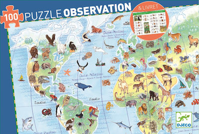 Παιδικό Puzzle Τα Ζώα του Κόσμου 100pcs για 5+ Ετών 07420 Djeco