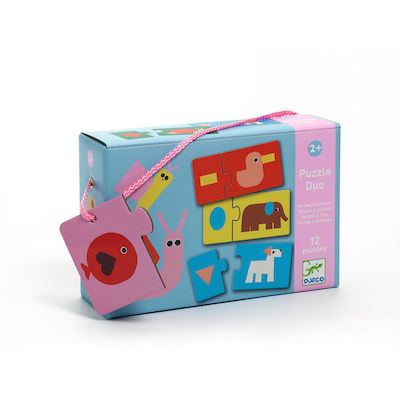 Παιδικό Puzzle Ζωάκια - Σχήματα 24pcs για 2+ Ετών 08256 Djeco