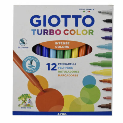 Giotto Turbo Color Μαρκαδόροι Ζωγραφικής Λεπτοί σε 12 Χρώματα