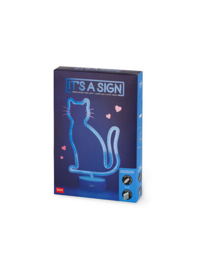 Legami Milano Διακοσμητικό Φωτιστικό Neon  Effect Kitty σε Μπλε Χρώμα