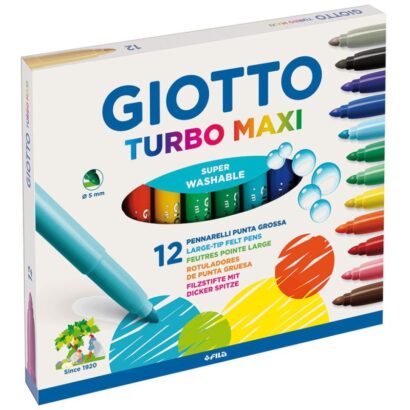 Giotto Turbo Maxi Πλενόμενοι Μαρκαδόροι Ζωγραφικής Χονδροί σε 24 Χρώματα