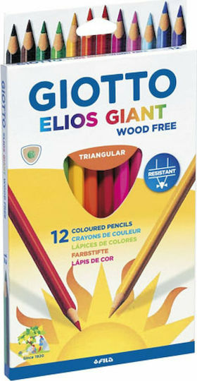 Giotto Elios Giant Triangular Σετ Ξυλομπογιές με Χοντρή Μύτη 12τμχ