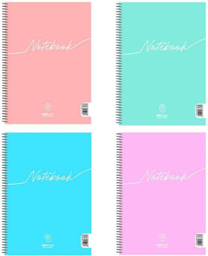 Salko Paper Σπιράλ Τετράδιο Ριγέ Α4 90 Φύλλων 3 Θεμάτων Notebook (Διάφορα Χρώματα)