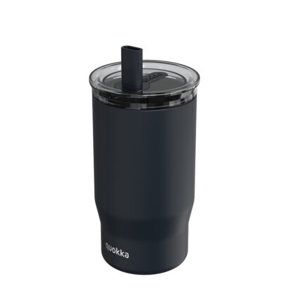 QUOKKA Tumbler με Καλαμάκι Μαύρο 720ml
