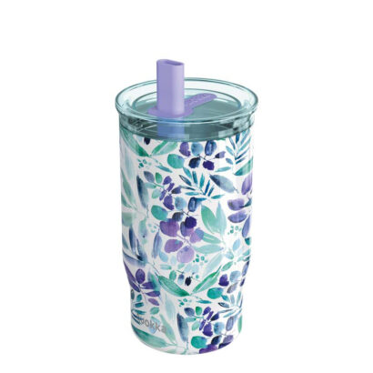 QUOKKA Tumbler με Καλαμάκι Violet Blooms 720ml