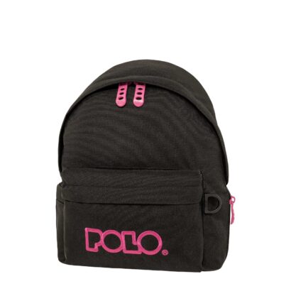 Polo Mini Σχολική Τσάντα Πλάτης Νηπιαγωγείου Μαύρη