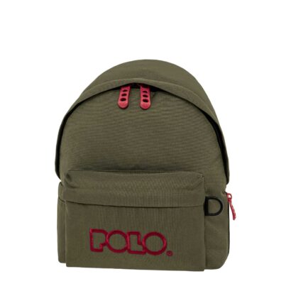 Polo Mini Σχολική Τσάντα Πλάτης Νηπιαγωγείου Χακί