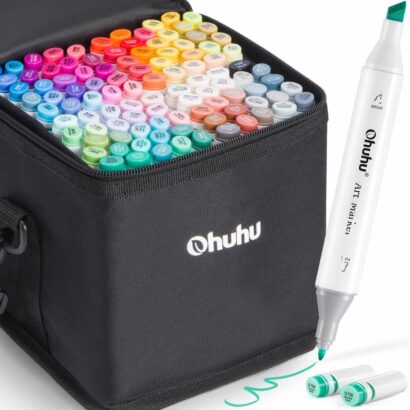 Ohuhu Oahu Alcohol Art Markers Σετ Μαρκαδόρων 100 χρωμάτων Fine & Chisel