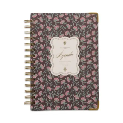 Undated Perpetual Planner - Burgundy Vintage Floral